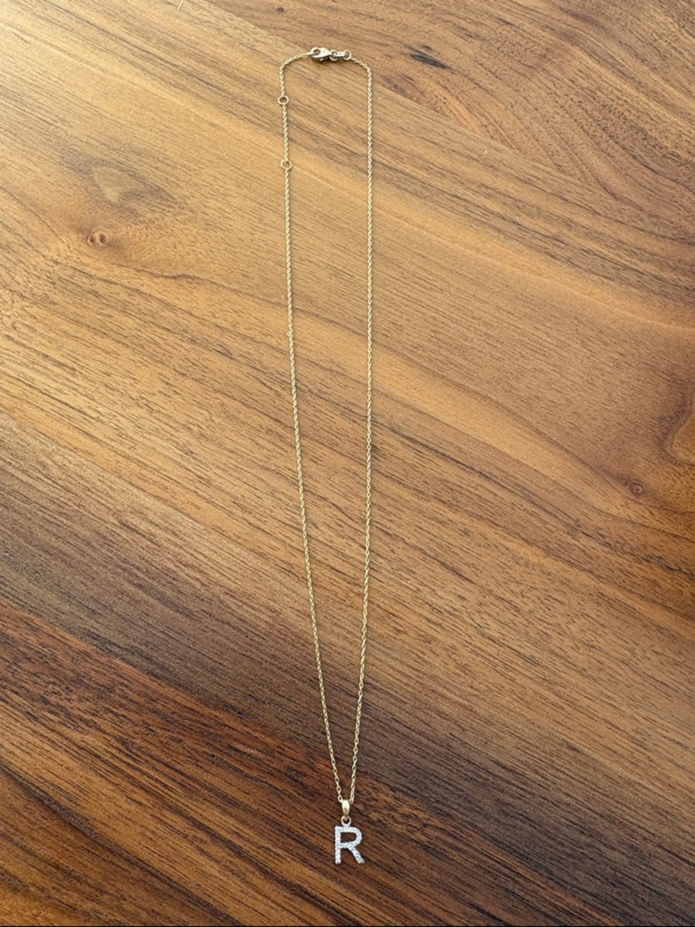 MIDAS 14K Gold Diamond Initial “R” Necklace I Solid Gold Pavé Letter Pendant